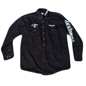 Wrangler Jack Daniels Large Tall Black Western Shirt